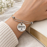 Hold Fast Without Wavering Charm Bracelet