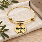 Hold Fast Without Wavering Goldtone Charm Bracelet