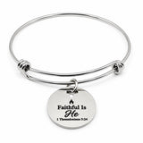 Faithful Is He Charm Bracelet