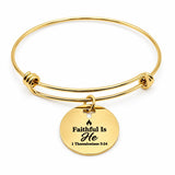 Faithful Is He Goldtone Charm Bracelet