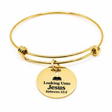 Looking Unto Jesus Goldtone Charm Bracelet