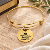 Looking Unto Jesus Goldtone Charm Bracelet
