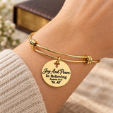 Joy And Peace Romans 15 13 Goldtone Charm Bracelet