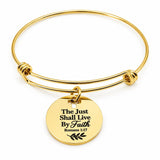 The Just Shall Live By Faith Goldtone Bracelet