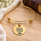 The Just Shall Live By Faith Goldtone Bracelet