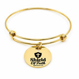 Shield Of Faith Goldtone Charm Bracelet