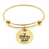 Precious Faith Goldtone Charm Bracelet
