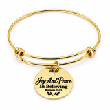 Joy And Peace Romans 15 13 Goldtone Charm Bracelet