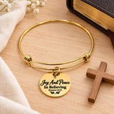 Joy And Peace Romans 15 13 Goldtone Charm Bracelet