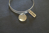 Inspirational Expandable Bangle Charm Bracelet; Never Give Up; Believe You Can; Believe in Yourself; Motivational Bracelet