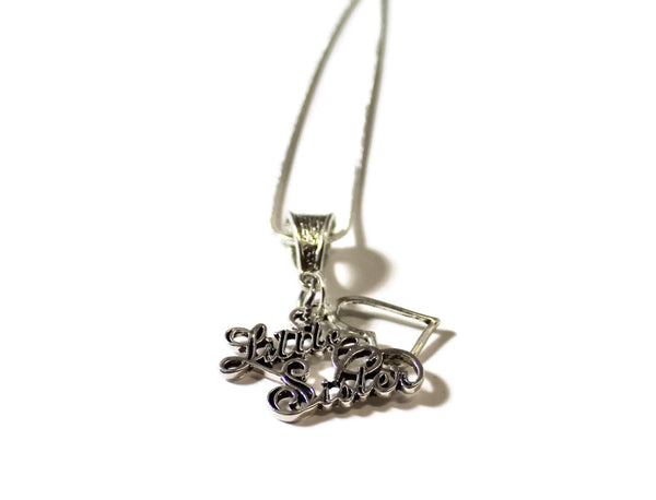 Little Sister Love Pendant on Silver Necklace, Sorority Sister Pledge Gift,  Gift For Her, Gift for Sister, Valentine's Day Gift