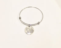 Thank You For Loving Me As Your Own Expanding Bangle Charm Bracelet, Stepmom Jewelry, Gift for Stepmom, Mother-In-Law Gift, Thank You Gift