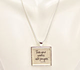 Turn Your Worries Into Prayer Phil 4:6 Pendant on Silver Chain, Bible Verse Jewelry, Sympathy Gift, Gift For Her, Prayer Jewelry