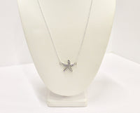 Sparkly Silver Starfish Connector Pendant Necklace, Gift For Her, Starfish Jewelry, Starfish Necklace, Starfish Lover Jewelry, Beach Lover