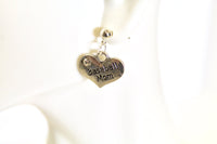 Baseball Mom Heart Earrings, Baseball Mom Earrings, Baseball Earrings, Gift For Her, Gift For Mom, Girlfriend Gift, Baseball Mom Gift