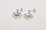 Baseball Mom Heart Earrings, Baseball Mom Earrings, Baseball Earrings, Gift For Her, Gift For Mom, Girlfriend Gift, Baseball Mom Gift