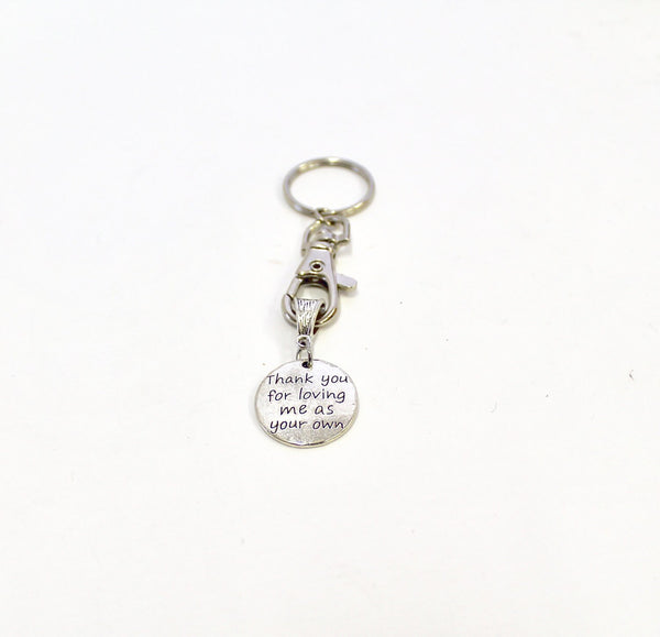 Thank You For Loving Me As Your Own Keychain, Stepmother Gift, Future Mother-In-Law Gift, Stepfather Gift, Future Father In Law Gift
