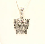 Stock Show Mom Pendant on Silver Chain Necklace, Gift For Mom, Gift For Her, Cattle Show Mom