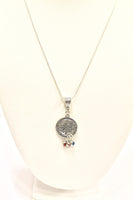 Mother's Birthstone Pendant on Silver Chain, Mom You Are The Heart of Our Family, Birthstone Jewelry Gift For Her, Mothers Day Gift