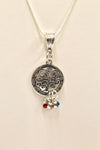 Mother's Birthstone Pendant on Silver Chain, Mom You Are The Heart of Our Family, Birthstone Jewelry Gift For Her, Mothers Day Gift