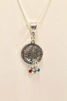 Mother's Birthstone Pendant on Silver Chain, Mom You Are The Heart of Our Family, Birthstone Jewelry Gift For Her, Mothers Day Gift