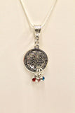 Mother's Birthstone Pendant on Silver Chain, Mom You Are The Heart of Our Family, Birthstone Jewelry Gift For Her, Mothers Day Gift