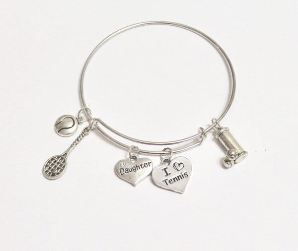 Tennis Mom Expandable Bangle Charm Bracelet, Tennis Grandmother Gift, Tennis Bracelet, Gift For Mom, Gift For Her, Jewelry Gift For Wife