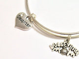 Volleyball Mom Expanding Bangle Charm Bracelet, Gift for Mom, Gift for Her, Volleyball Jewelry, Volleyball Charms, Volleyball Gifts