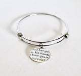 God Has You In His Hands I Have You In My Heart Expanding Bangle Charm Bracelet, Graduation Gift For Her, Girlfriend Gift, Wife Jewelry Gift