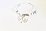 Missing You As I Walk Down The Aisle Expanding Bangle Charm Bracelet, Wedding Jewelry, Remembrance of Dad, Remembrance of Mom, Gift for Her