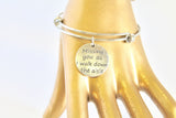 Missing You As I Walk Down The Aisle Expanding Bangle Charm Bracelet, Wedding Jewelry, Remembrance of Dad, Remembrance of Mom, Gift for Her