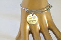 My Child Your Sins Are Forgiven Mark 2:5 Expanding Bangle Charm Bracelet, Bible Verse Jewelry Gift, Gift for Her, Baptism Gift, Confirmation