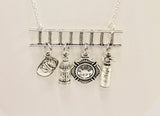 Fireman Ladder Charm Pendant on Silver Chain Necklace, Gift For Her, Fireman Wife, Fireman Mom, Gift For Mom, Valentines Day Gift