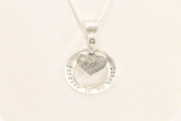Forever In My Heart Remembrance Pendant on Silver Chain, Gift For Her, Gift For Mom, Memory Necklace, In Remembrance, Sympathy Gift
