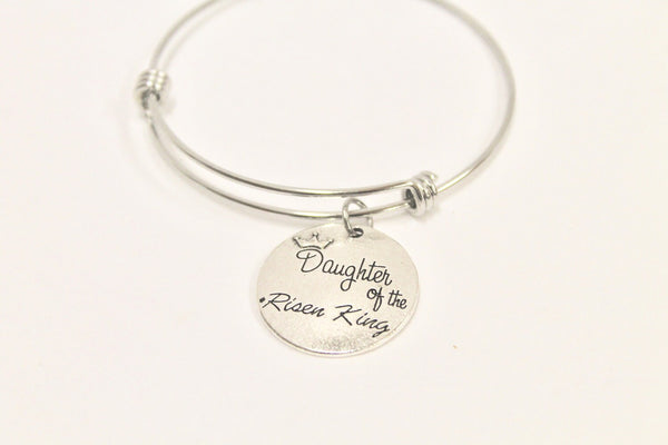 Daughter of The Risen King Expanding Bangle Charm Bracelet, Inspirational Gift, Motivational Gift, Gift For Myself, Gift For Her, Valentine