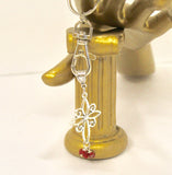 Cross and Blood Red Drops Stone Keychain, Graduation Gift,  New Car Gift, Gift For Her, Blood of Christ Keychain Gift,  Baptism Gift