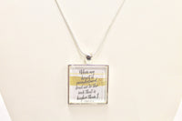 When My Heart Is Overwhelmed Psalms 61:2 Pendant on Silver Chain, Bible Verse Jewelry, Sympathy Gift, Religious Jewelry, Inspire