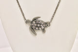 Gunmetal Silver Turtle Connector Pendant Necklace, Gift For Her, Turtle Jewelry, Turtle Necklace, Turtle Lover Jewelry, Beach Lover