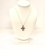 I Love Baseball Rhinestone Pendant on Silver Chain, Baseball Jewelry Gift For Her, Baseball Fan Jewelry for Wife, Baseball Necklace