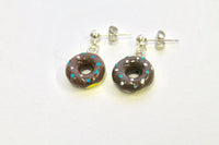 Chocolate Glazed Donut Earrings, Fun and Quirky Earrings, Food Jewelry, Gift For Her, Doughnut Earrings, Donut Lover, Girlfriend Gift