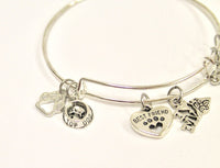 Dog Mom Expanding Bangle Charm Bracelet, I Love My Dog, Dog Jewelry, Dog Charm Bracelet, Dog Lover Jewelry, Dog Person, Gift For Her