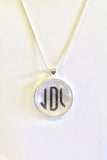 Monogrammed Necklace, Monogram Silver Necklace, Personalized Monogram Jewelry, Jewelry Gift For Wife, Monogram Necklace, Gift For Her