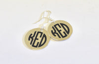Monogrammed Earrings on Sterling Silver Earwires, Personalized Monogrammed Jewelry Gift For Her, Initial Jewelry Gift For Wife, Bride Gift