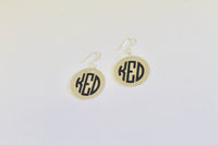 Monogrammed Earrings on Sterling Silver Earwires, Personalized Monogrammed Jewelry Gift For Her, Initial Jewelry Gift For Wife, Bride Gift