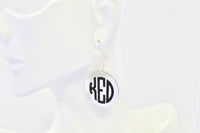 Monogrammed Earrings on Sterling Silver Earwires, Personalized Monogrammed Jewelry Gift For Her, Initial Jewelry Gift For Wife, Bride Gift