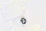 Monogrammed Earrings on Sterling Silver Earwires, Personalized Monogrammed Jewelry Gift For Her, Initial Jewelry Gift For Wife, Bride Gift