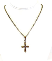 Antique Brass Cross Mustard Seed Necklace, Luke 17:6 Bible Verse Jewelry, Bible Verse Gift For Her, Faith Jewelry Graduation Gift