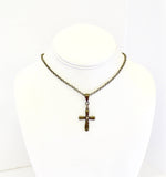 Antique Brass Cross Mustard Seed Necklace, Luke 17:6 Bible Verse Jewelry, Bible Verse Gift For Her, Faith Jewelry Graduation Gift