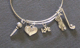 Golf Mom Expandable Bangle Charm Bracelet, Golf Grandma, Love to Golf, Wife Gift for Her, Gift For Grandma, Golf Jewelry Gift, Golfing Charm