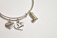 Tennis Mom Expandable Bangle Charm Bracelet, Tennis Grandmother Gift, Tennis Bracelet, Gift For Mom, Gift For Her, Jewelry Gift For Wife